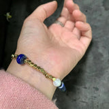 Natural Lapis Bracelet Stone Irregular Jewelry Citrine Freshwater Pearl