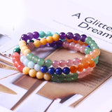 Lapis Strawberry Crystal Amethyst 3 Circle Bracelet