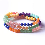Lapis Strawberry Crystal Amethyst 3 Circle Bracelet