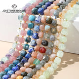 Lapis Lazuli Citrines Crystal Square Beads Pink Quartz Spacer for Jewelry Making