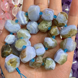 Lapis Lazuli & Purple Agate Stone Beads 15'' DIY Loose Beads Jewelry Making