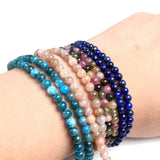 Lapis Lazuli Quartz Garnet 4mm Bead Bracelet Necklace 40CM