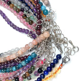 Lapis Lazuli Quartz Garnet 4mm Bead Bracelet Necklace 40CM