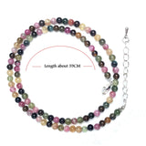 Lapis Lazuli Quartz Garnet 4mm Bead Bracelet Necklace 40CM
