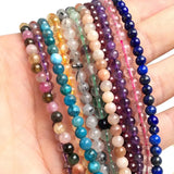Lapis Lazuli Crystal Quartz Garnet 4mm Round Bead Length Bracelet Necklace