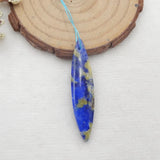 Natural Lapis Lazuli Drilled Pendant Bead 47x10x5mm