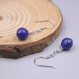 Lapis Lazuli Dangle Earrings Sterling Silver 925 Hook Gemstone Jewelry