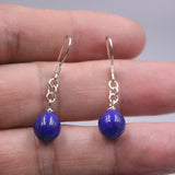 Lapis Lazuli Dangle Earrings Sterling Silver 925 Hook Gemstone Jewelry