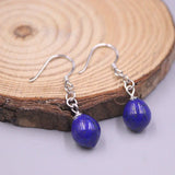 Lapis Lazuli Dangle Earrings Sterling Silver 925 Hook Gemstone Jewelry
