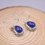 Lapis Lazuli Drop Earrings Sterling Silver Vintage Jewelry