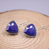 Lapis Lazuli Earrings Sterling Silver Dangle Gemstone Vintage Jewelry Gift