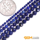 Lapis Lazuli Faceted Round Beads 15 Inch Strand 6 8 10 12mm