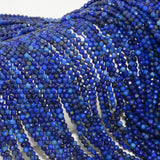 Lapis Lazuli Faceted Round Beads 2.9-3mm Mixed Light-Dark