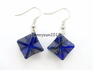 Lapis Lazuli Merkaba Healing Reiki Pendant Earrings Set