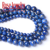 Lapis Lazuli Jades Stone Beads Round Loose Spacers DIY Bracelet Earrings 4-10mm