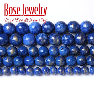 Lapis Lazuli Jades Stone Beads Round Loose Spacers DIY Bracelet Earrings 4-10mm