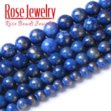 Lapis Lazuli Jades Stone Beads Round Loose Spacers DIY Bracelet Earrings 4-10mm