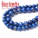 Lapis Lazuli Jades Stone Beads Round Loose Spacers DIY Bracelet Earrings 4-10mm