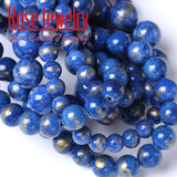 Lapis Lazuli Jades Stone Beads Round Loose Spacers DIY Bracelet Earrings 4-10mm