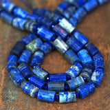 Natural Lapis Lazuli Tube Faceted Stone Full Strand 15.5 inch