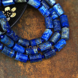Natural Lapis Lazuli Tube Faceted Stone Full Strand 15.5 inch