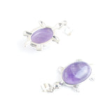 Lapis Lazuli Opal Stone Tiny Turtle Pendant Reiki Lucky Tortoise Charm Jewelry