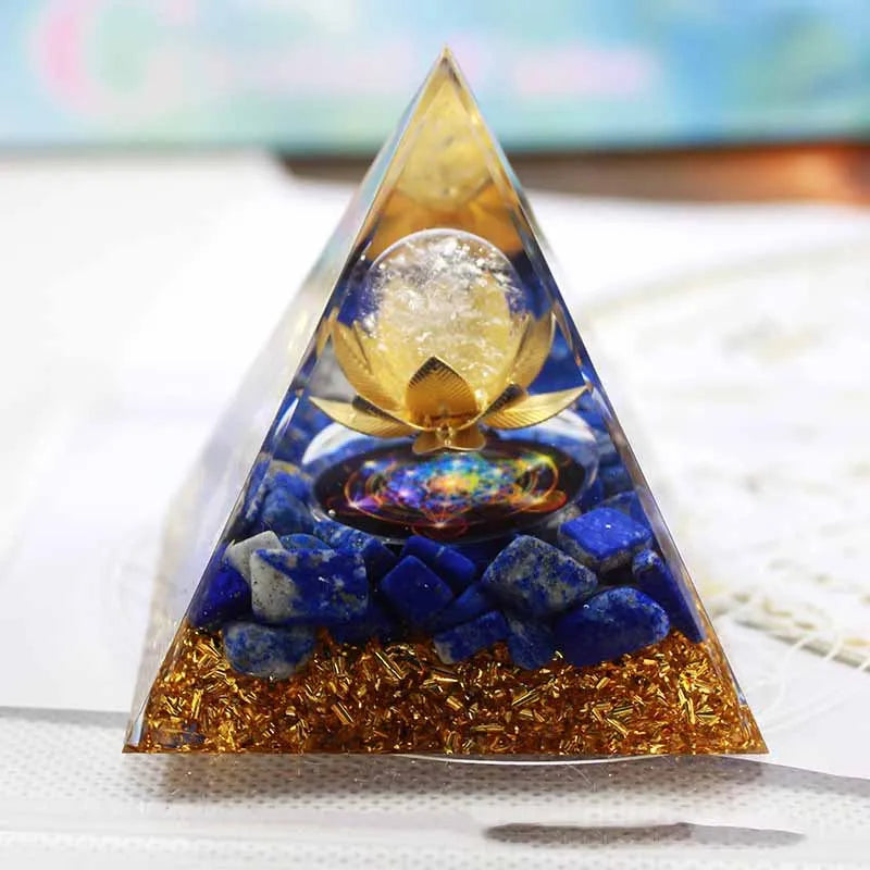 Lapis Lazuli Orgonite Pyramid Crystal Orgone Generator