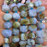 Natural Lapis Lazuli Purple Agate Stone Beads 15'' DIY Loose Beads