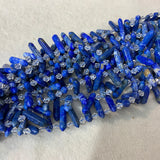 Lapis Lazuli Stone Beads 15'' Sticks Crystal Point Shape DIY Loose Beads