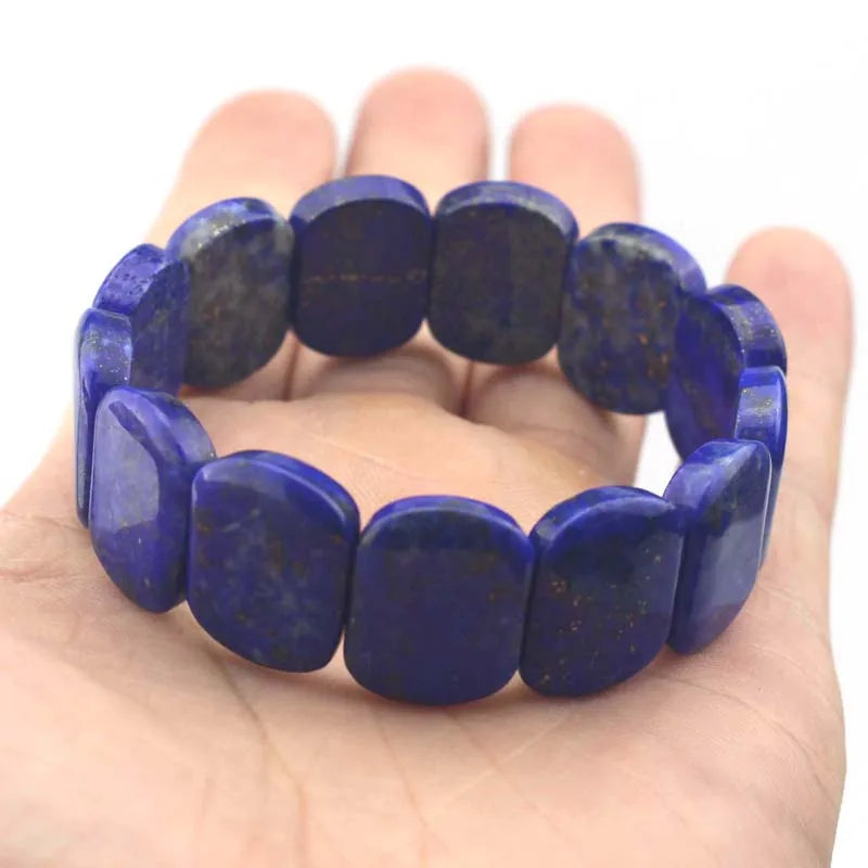 Lapis Lazuli Stone Beads Bracelet Natural Gem Bangle