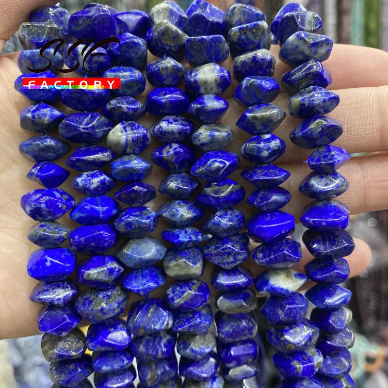 Lapis Lazuli Stone Beads Irregular Cut 6x11mm 15''