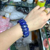 Natural Lapis Lazuli Stone Bracelet Gemstone Bangle for Men Women