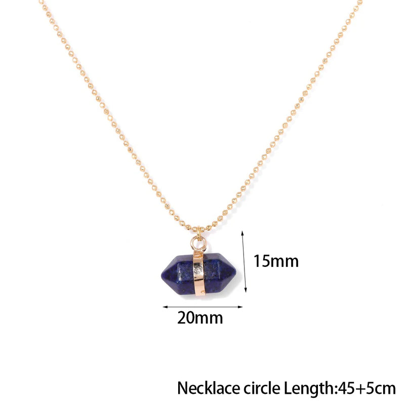 Lapis Lazuli Stone Charm Necklace Chain Choker Jewelry Gift For Women