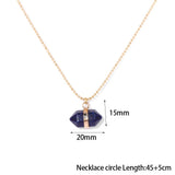 Lapis Lazuli Stone Charm Necklace Chain Choker Jewelry Gift For Women