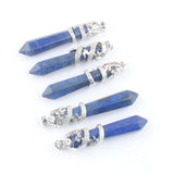 Lapis Lazuli Dragon Pendant Hexagonal Pillar Charm 5Pcs