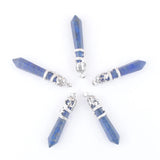 Lapis Lazuli Dragon Pendant Hexagonal Pillar Charm 5Pcs