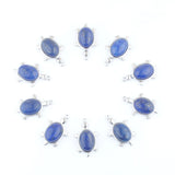 Lapis Lazuli Stone Turtle Pendant Jewelry Animal Charm 10Pcs
