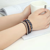 Lapis Lazuli Wrap Bracelet Geometric Hematite Beaded Jewelry