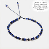 Lapis Lazuli Bracelet 3mm Beads 925 Silver Clasp