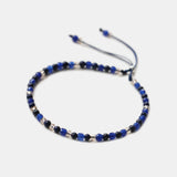 Lapis Lazuli Bracelet 3mm Beads 925 Silver Clasp