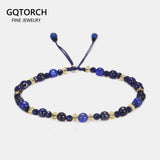 Lapis Lazuli Bracelet 3mm Beads 925 Silver Clasp