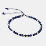 Lapis Lazuli Bracelet 3mm Beads 925 Silver Clasp