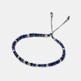 Lapis Lazuli Bracelet 3mm Beads 925 Silver Clasp