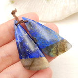 Lapis Lazuli Labradorite Intarsia Earrings Bead 40x16mm