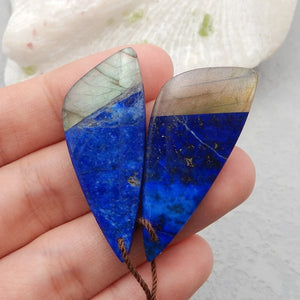 Lapis Lazuli Labradorite Intarsia Earrings Beads for DIY Jewelry Making