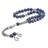 Natural Lapis Stone Rosary Necklace for Prayer