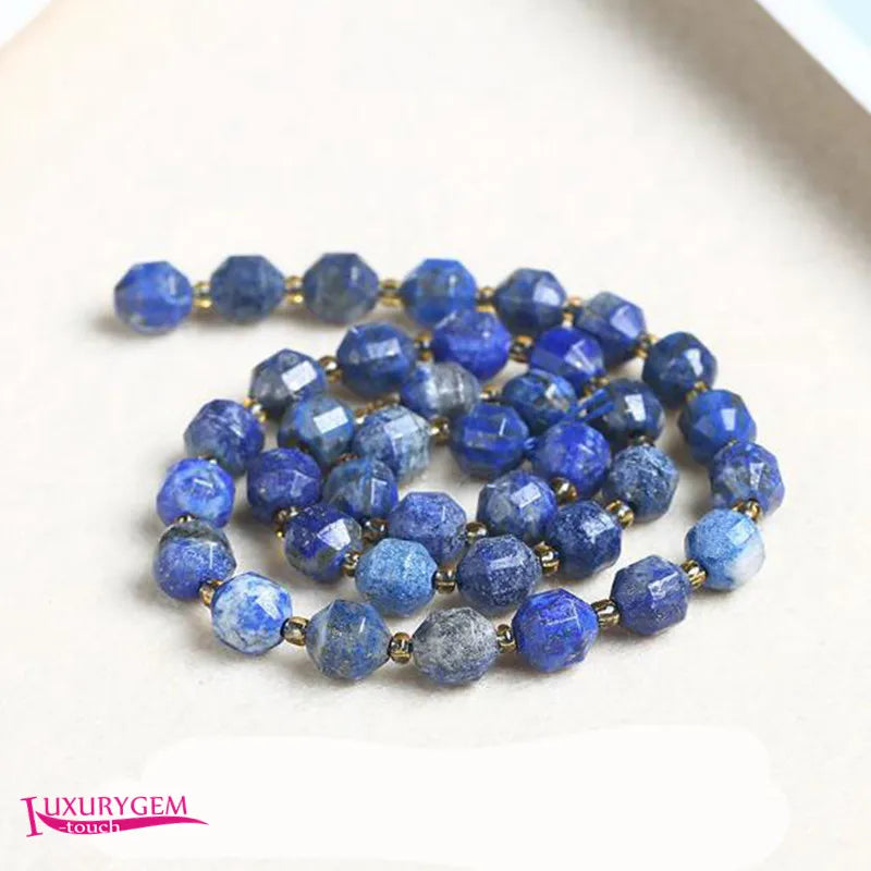 Lapis Stone Spacer Loose Beads 6/8/10mm Faceted Olives Shape
