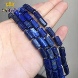 Lapis Lazuli Stone Beads Cylinder Shaped Spacer Beads 7.5''