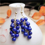 Lapis Lazuli Beads Earrings Grapes Cluster Holiday Jewelry