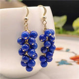 Lapis Lazuli Beads Earrings Grapes Cluster Holiday Jewelry